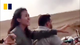 Terrifying moments as Israeli woman taken hostage by Hamas militants