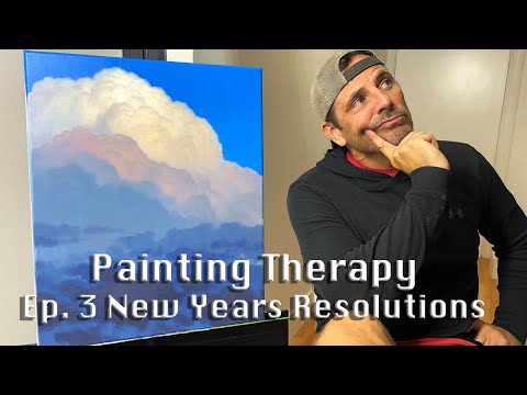 Painting Therapy - Ep. 3 - New Years Resolutions, watch me paint while we talk about our big goals