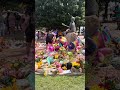 Man releases doves at Dolly Parton statue