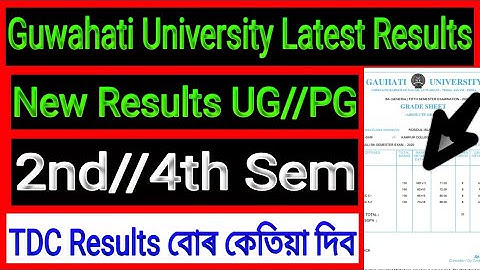 Guwahati University Latest Results UG//PG 2nd/4th Semester