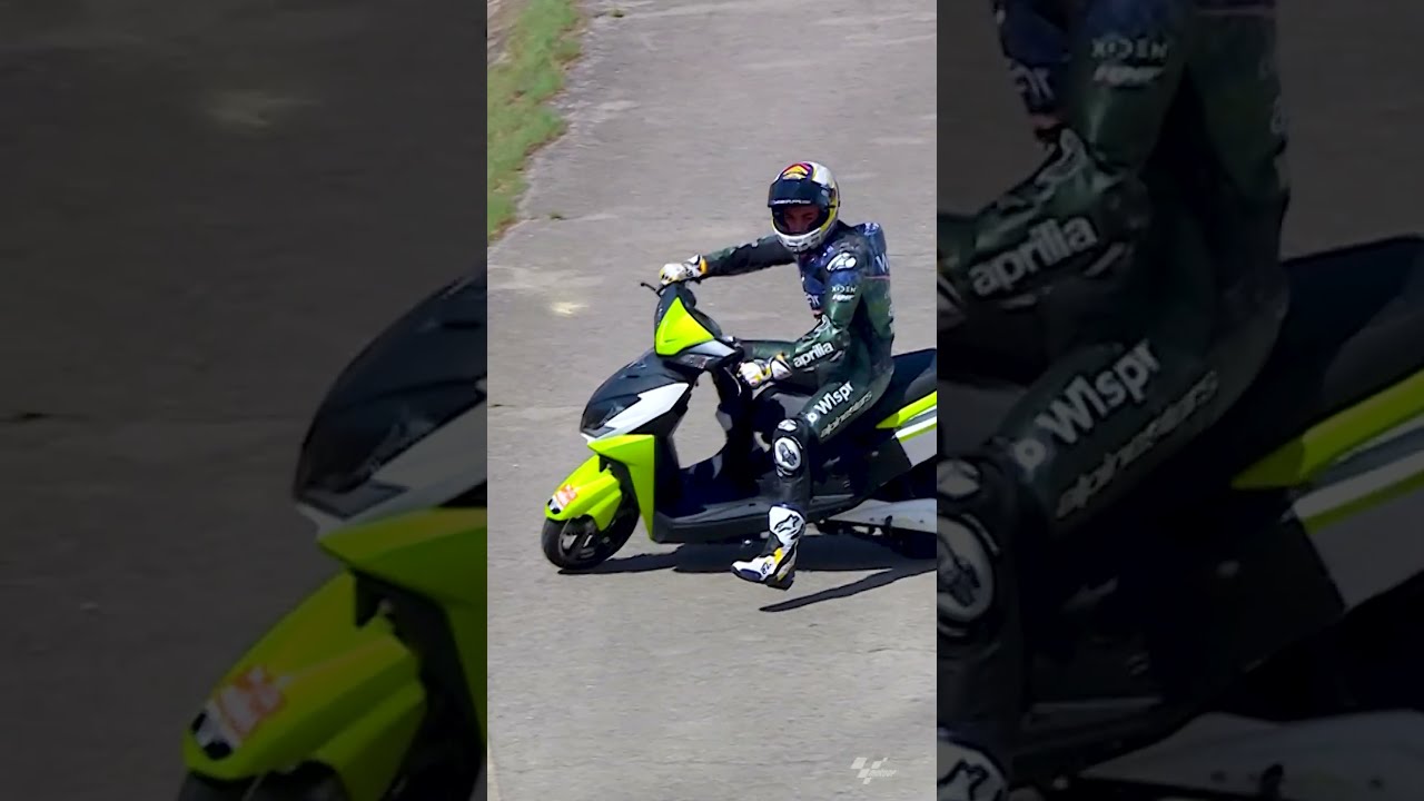 Raul Fernandez Hops On A Scooter After His Practice Crash 2023 CatalanGP