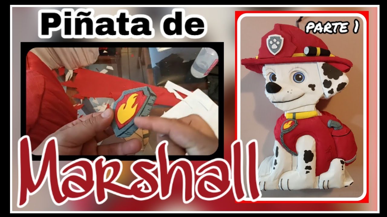 Como hacer Piñata de Marshall de Paw Patrol con relieve