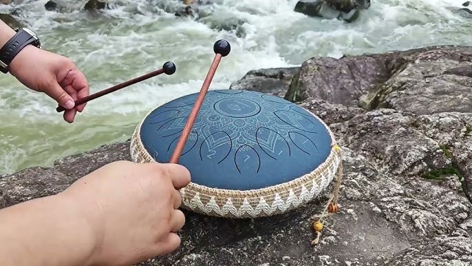 ZenaDrum Tongue Drum, Tambour à langue 11 notes Sol Majeur, Instrument à  percussion pour enfant (Noir)