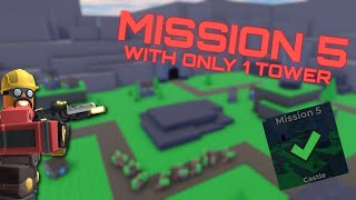 BEATING MISSION 5 with ONE TOWER | Tower Defense Simulator | Roblox