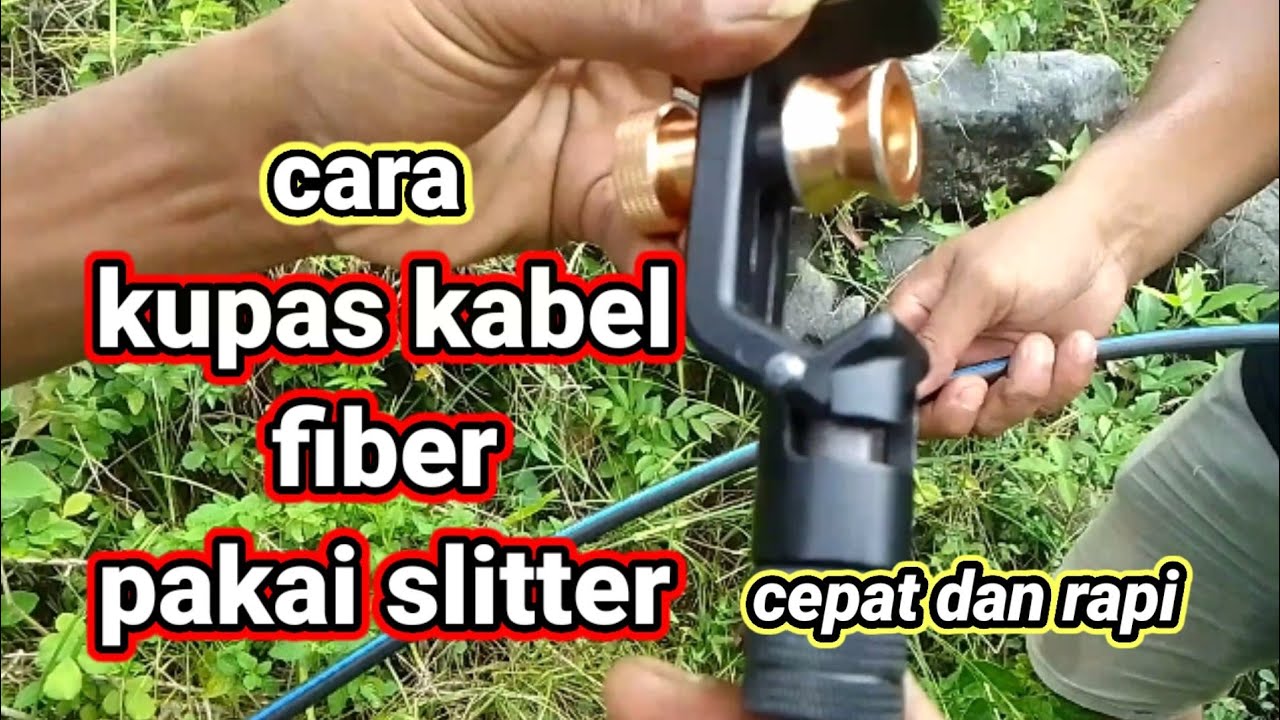 cara pengupasan kabel fiber 24 core pakai SLITTER