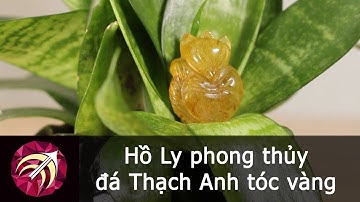Hồ Ly phong thủy đá Thạch Anh Tóc vàng - Giadaquy.com