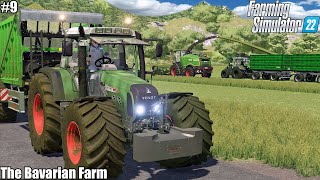 CHOPPING GRASS SILAGE, FEEDING COWS│THE BAVARIAN FARM│FS 22│9