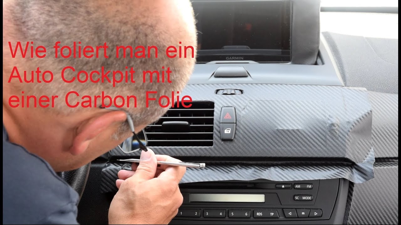 Auto Cockpit mit Carbon Folie folieren 