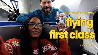 an unexpected travel day to Japan | first class and wagu!?