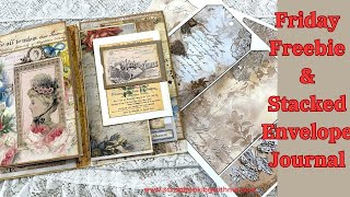 FRIDAY FREEBIE and WORKING ON STACKED ENVELOPE JOURNAL ~ #esfridayfunfreebie