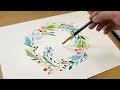 Floral Watercolor Painting using a Dish