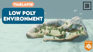 Low Poly Environment Modelling Timelapse | Blender 3.0 | Capuccino 3D