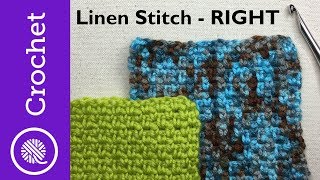 Easier Linen Stitch (Moss Stitch) - Beginner Crochet Lesson 5 - Right Handed (CC)