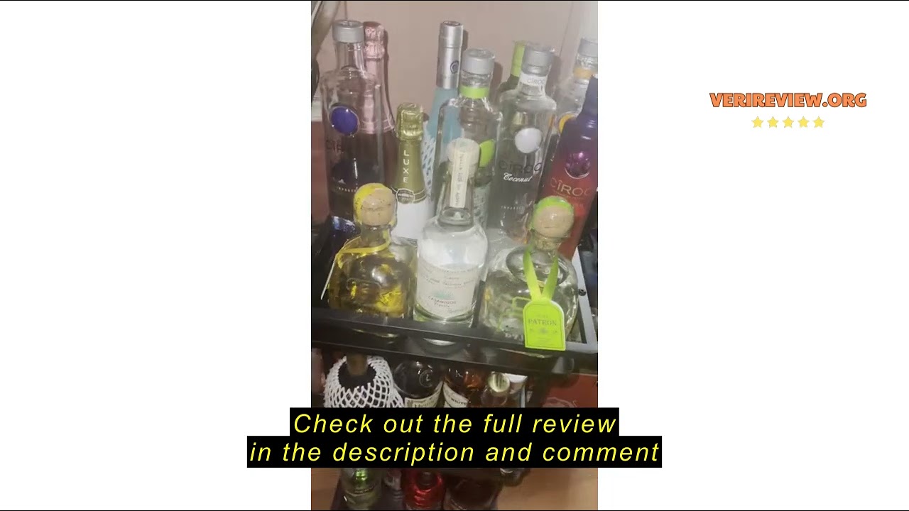 Review XYZLVSI Bar Cart for The Home, 3 Tier Small Wine Bar Cart, Drink Serving Cart on Wheels with