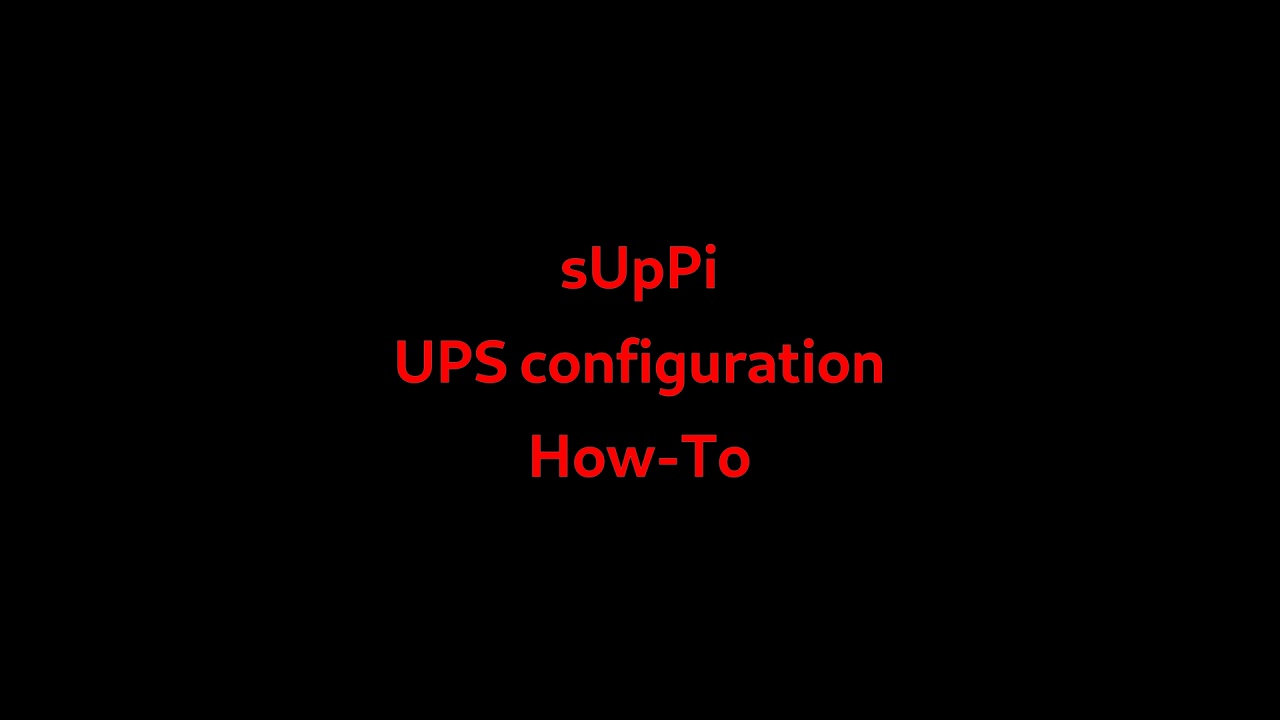 sUpPi UPS quick-start configuration