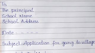Leave Application For Going To Village | Going To Village Application