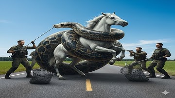 Brave Heroes Save Innocent Horse From Giant Python’s Attack