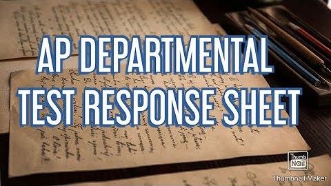 AP DEPARTMENTAL TEST , Response Sheet available (Notification no 04/2021)