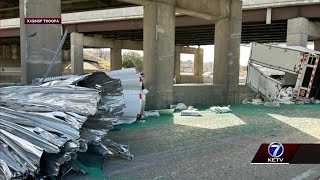 Crash involving semi-truck causing traffic delays on Interstate 80 westbound in Omaha
