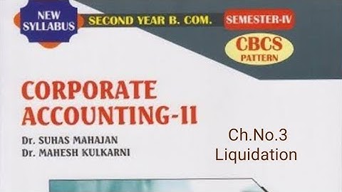 L-1 S.Y.B.com sem IV Corporate Accounting II ch.no.3 Accounting for Liquidation of Company