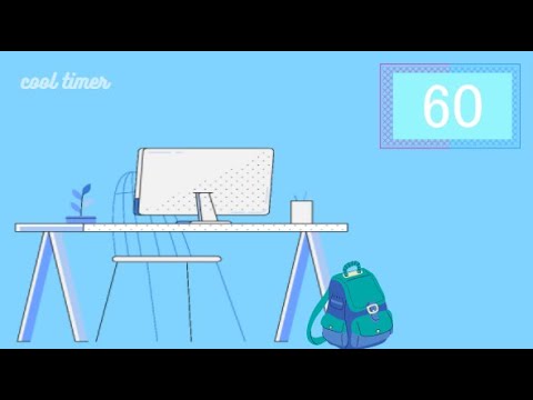 60 second's bomb timer countdown, with study desk background