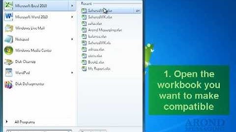 Using Excel 2010 - Make a Workbook Compatible with Earlier Version of Excel