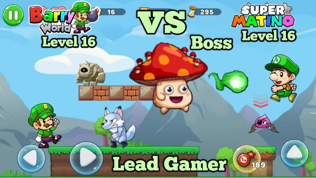 Barry world adventure VS Super Matino Go Game Level 16-16 