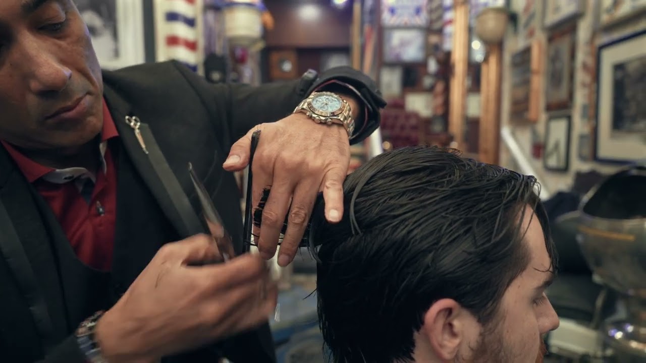 Makeover Haircut Long to Short by Arthur Rubinoff at NYC Barber Shop Museum