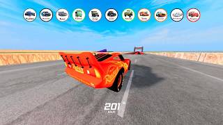 PIXAR CARS vs IMPOSSIBLE BRIDGE! 600 MVP Speed Bumps Over Lava  🚗💥 screenshot 3