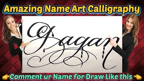 Gagan Name Signature Calligraphy Status | How to Draw, Cursive Calligraphy with Cut Marker