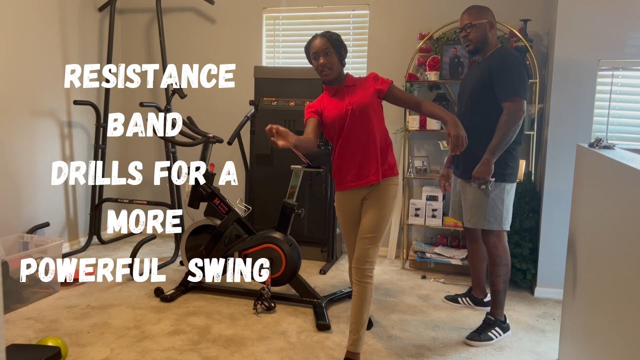 Resistance band drills for Softball batting Amanni is training for a