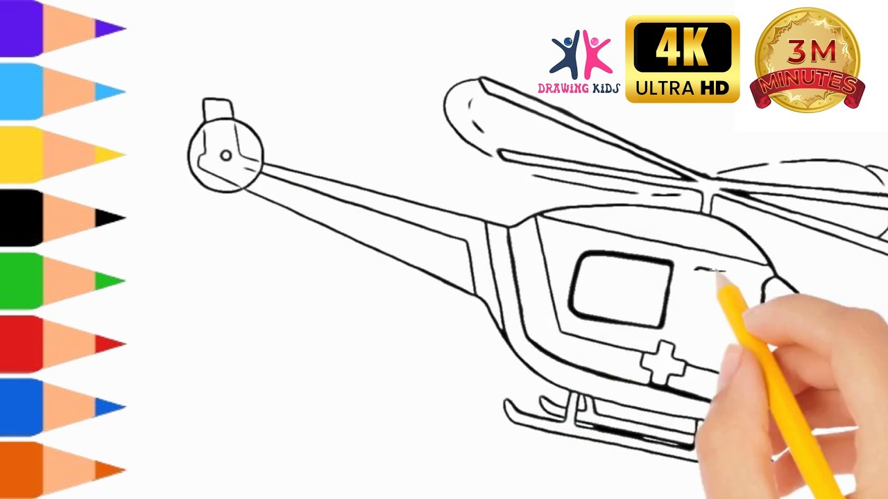 How to helicopter drawing | helicopter drawing with colour | helicopter ...