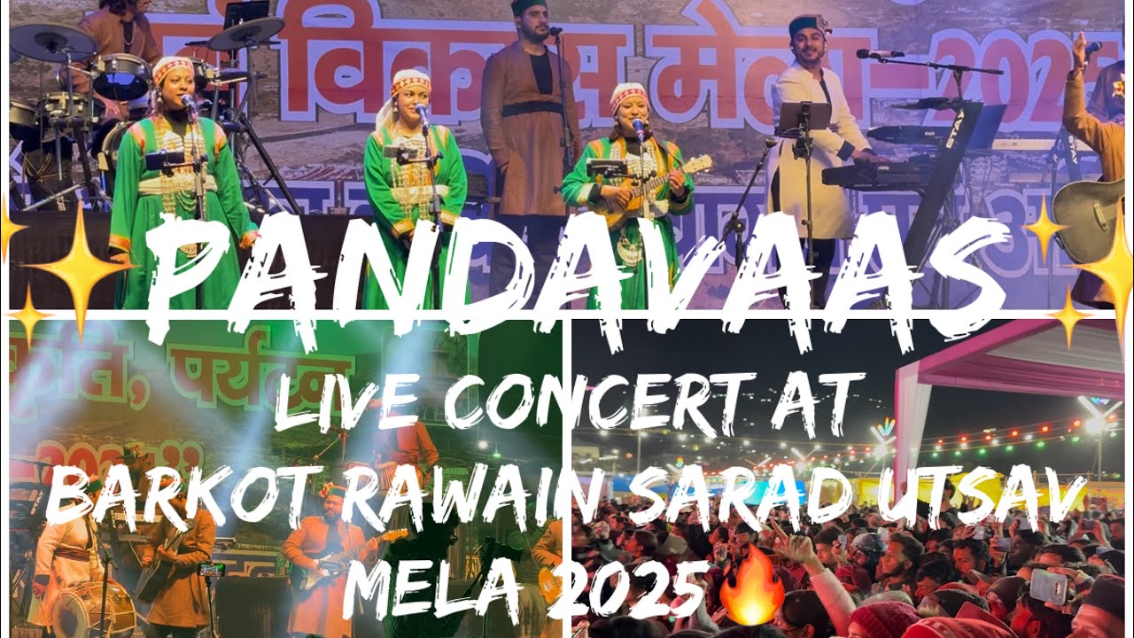 Pandavaas/पण्डौ Live Concert at Barkot🔥||Rawain Sarad Utsav Mela 2025||Rocking Uttarakhand Official