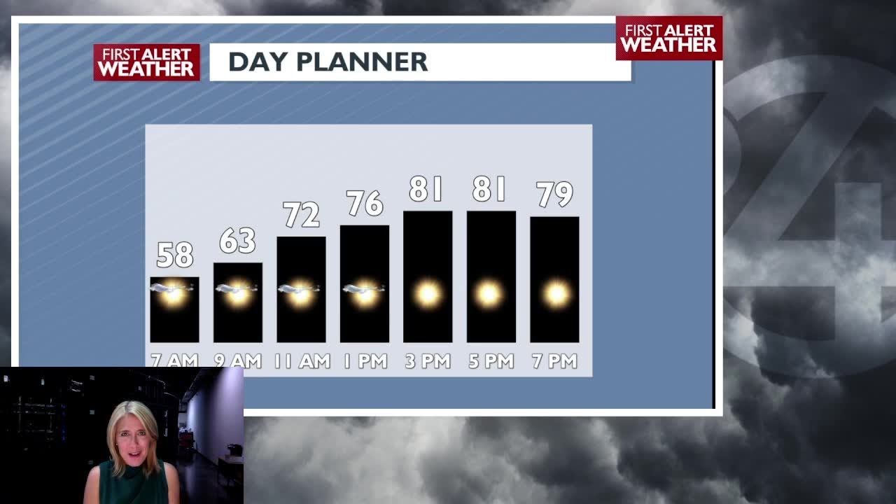Plan your Thursday: Sunshine with highs in the upper 70s and lower 80s ...