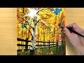 Autumn Birch Forest Acrylic Painting for Beginners / STEP BY STEP #155 / 아크릴화