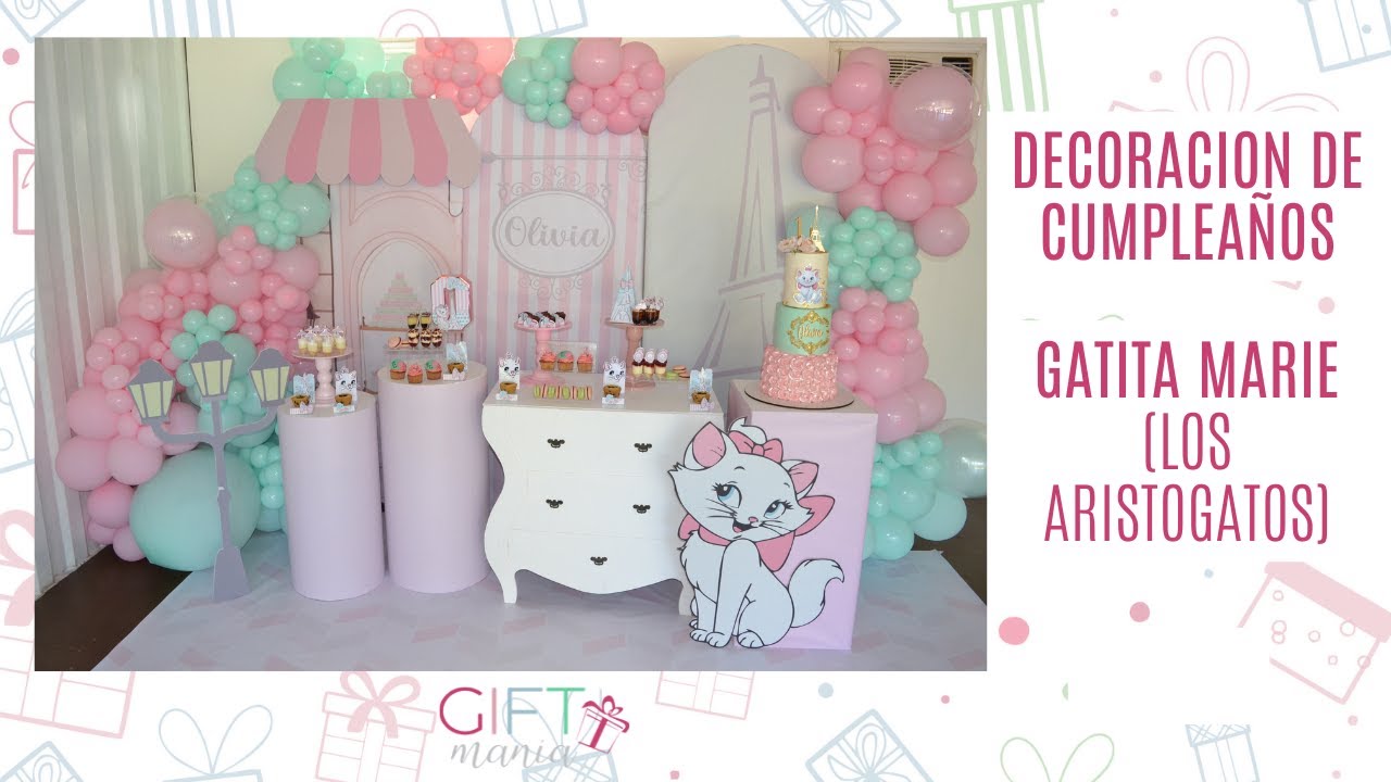 Decoração de Festa Infantil Gatinha Marie (Aristogatas)