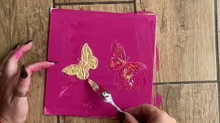 Acrylic Abstract Painting / BUTTERFLY / Demonstration / Project 365 days / Day #011