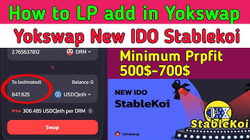 🔥Yokswap New IDO Stablekoi. How to add LP in yokswap and How to stake Yok/Ckb.