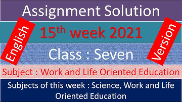 English Version Class 7 Work and Life Oriented Education 15th week assignment solution