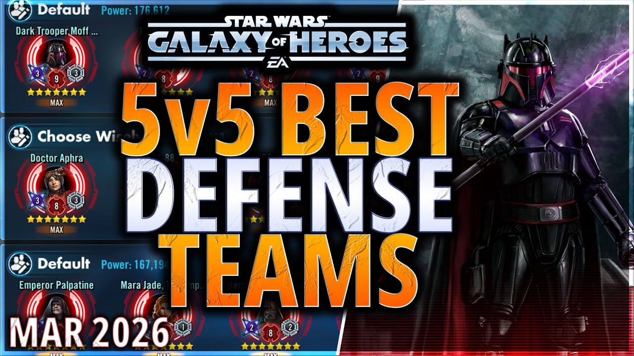 BEST 5v5 DEFENSE TEAMS (March 2026) #starwars #galaxyofheroes #grandarena #gac #swgoh