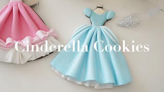 Cinderella Dress Cookies | Pink & Blue Dress Cookies Tutorial 신데렐라 드레스 아이싱쿠키 만들기