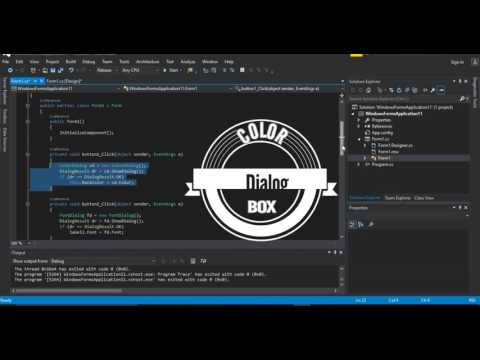 Color,Font And Open Dialog in C#