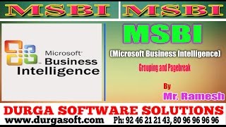 MSBI Tutorial || online training||Grouping and Pagebreak by Ramesh