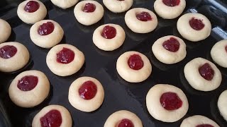 Ağızda Dağılan Kızılcık Marmelatlı Kurabiye 💫Melt-in-the-Mouth Cranberry Jam Cookies