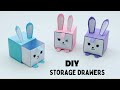 Diy mini paper  drawers  paper craft small origami storage box diy  desk organizer drawer