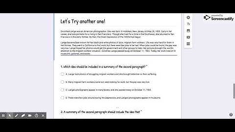 Summarizing Informational Texts - Google Forms