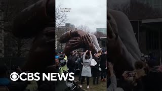 Sculpture commemorating Dr. Martin Luther King Jr. and his wife unveiled in Boston #shorts