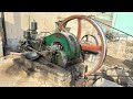 Best Starting Old Diesel Black Engine With Floor Mill || Srart up Desi Old Black Engine