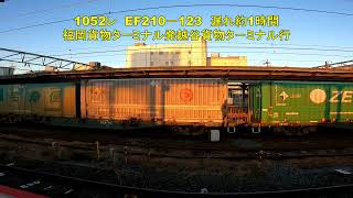 早朝の岩国駅を通過する貨物2選 5053レ EF210-103 1052レ EF210-123 12月6日