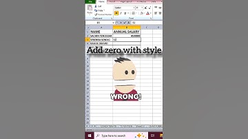 Add Zero With A Unique Style #excel#amazing#unique#style#ytshorts#tech#video#youtuber#youtube#shorts